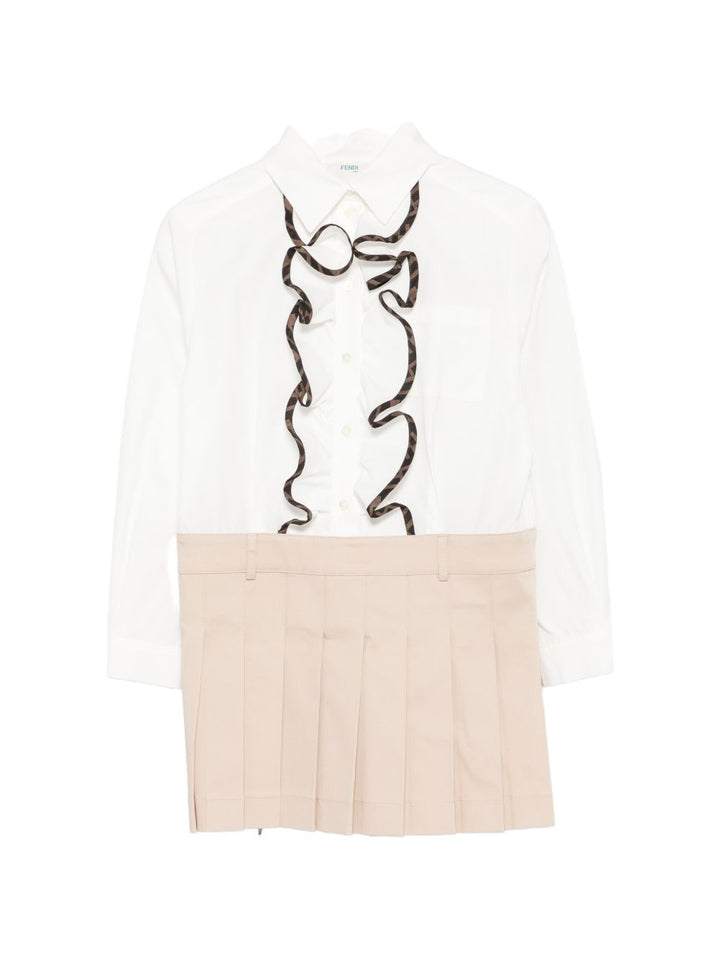 Abito bianco/linen per bambina JFB882AS5Y F1P2N Fendi Kids 