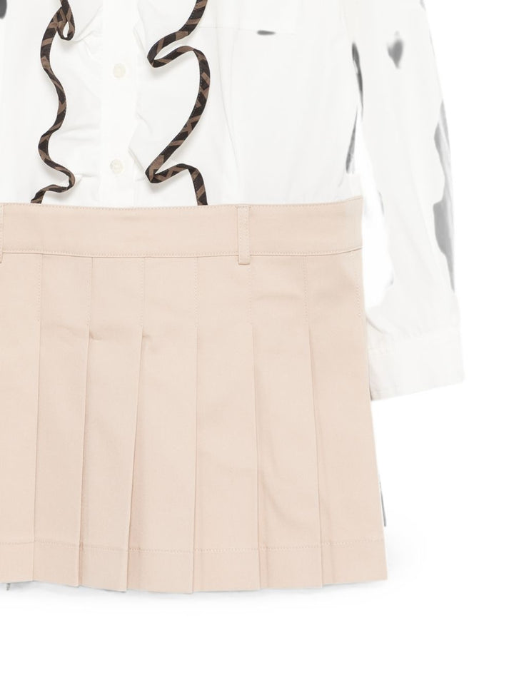 Abito bianco/linen per bambina JFB882AS5Y F1P2N Fendi Kids 