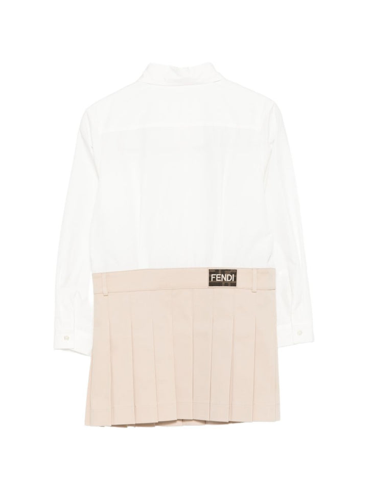 Abito bianco/linen per bambina JFB882AS5Y F1P2N Fendi Kids 