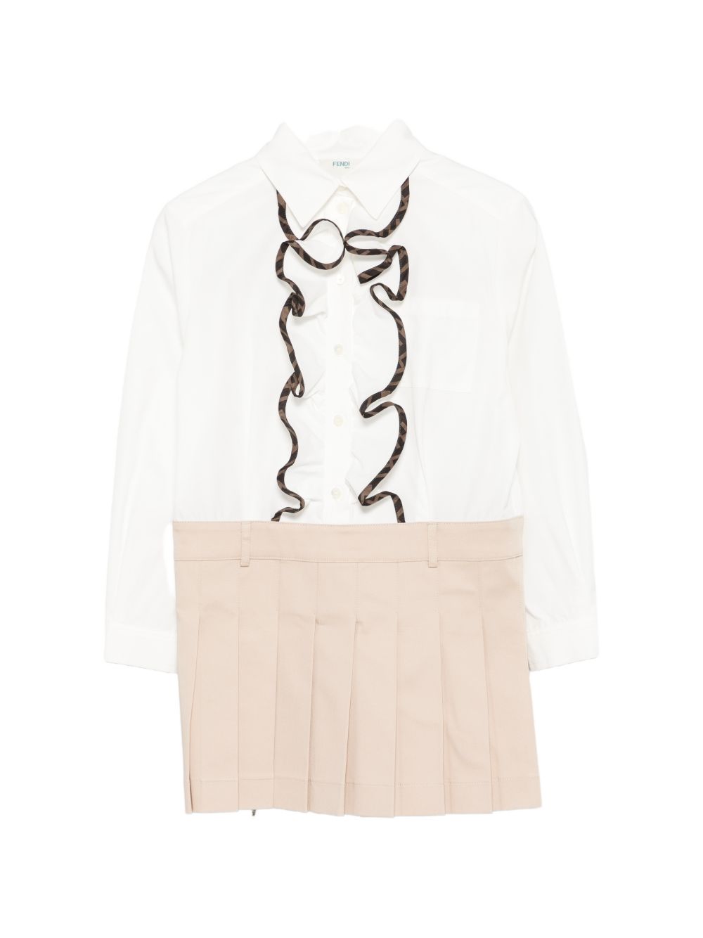 Abito bianco/linen per bambina JFB882AS5Y F1P2N Fendi Kids 