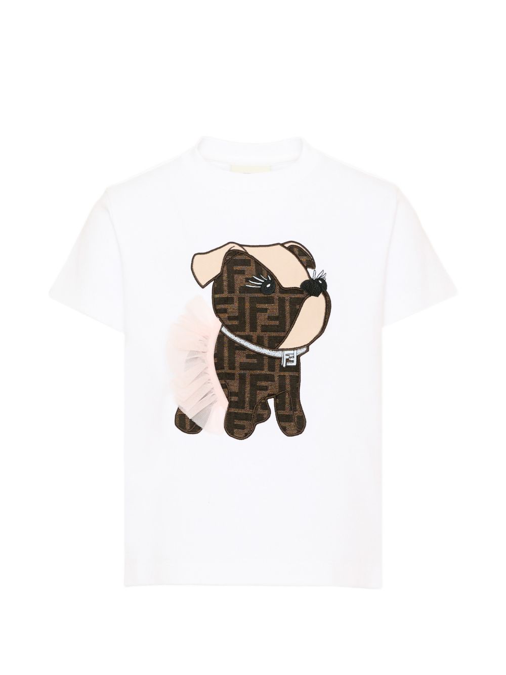 T-shirt gesso per bambino JFI418AVWL F0TU9 Fendi Kids 