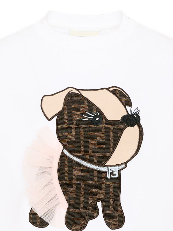T-shirt gesso per bambino JFI418AVWL F0TU9 Fendi Kids 