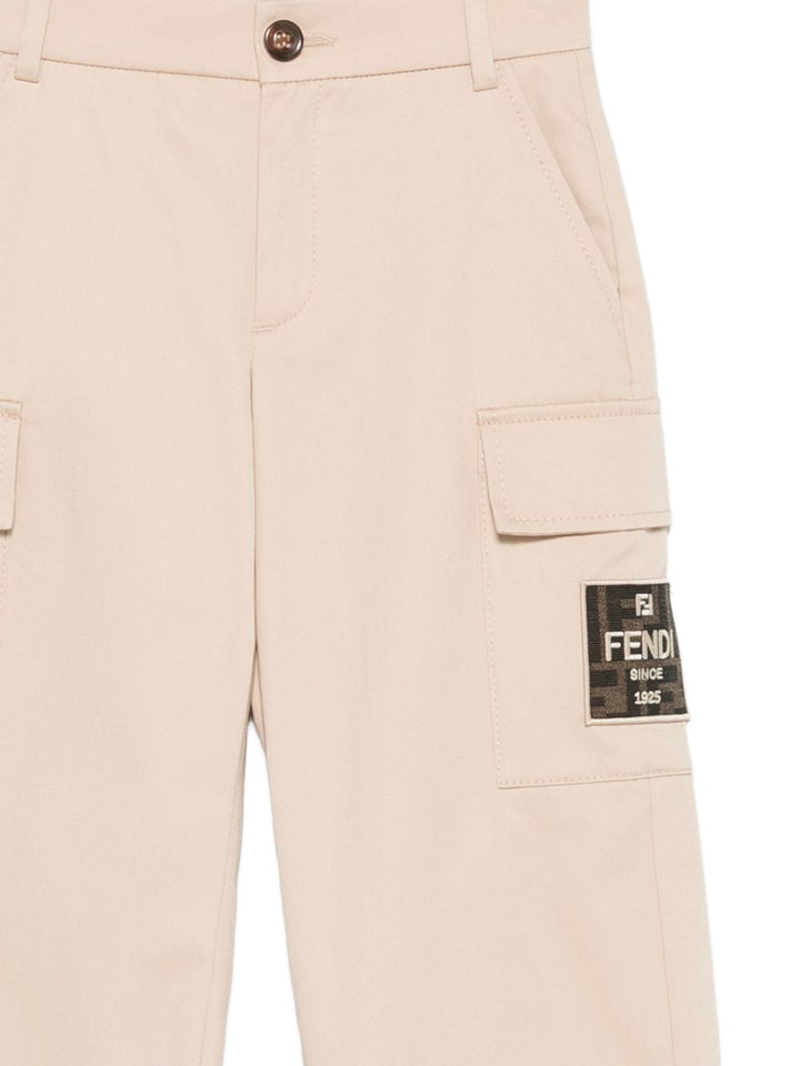 Pantalone linen per bambino JMF600AS5Y F1P2N Fendi Kids 