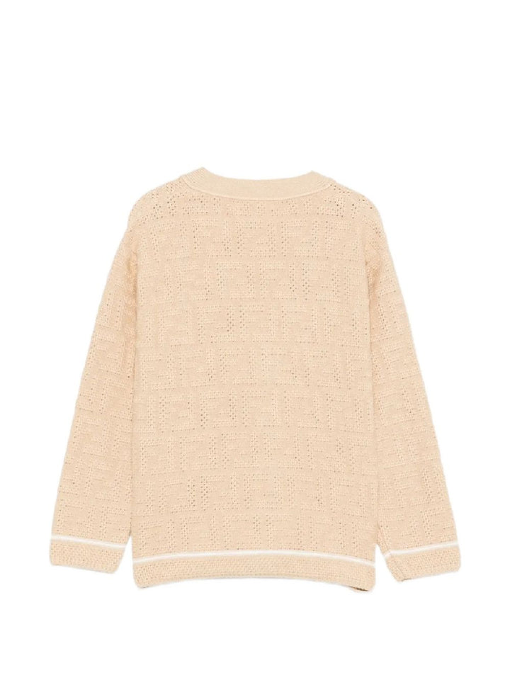 Cardigan linen per bambina JUG221AJ8T F1UCS Fendi Kids 