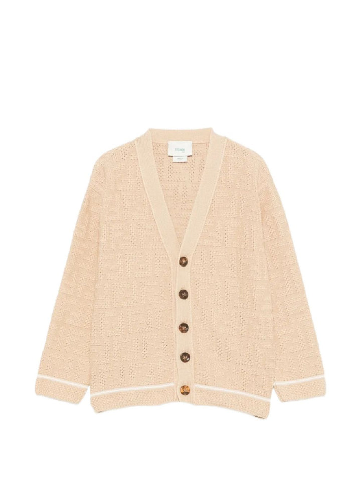 Cardigan linen per bambina JUG221AJ8T F1UCS Fendi Kids 