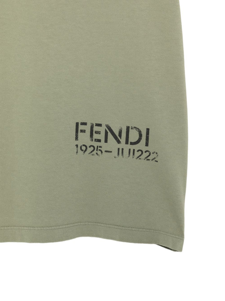 T-shirt verde militare per bambino JUI222B1LF F0QQ4 Fendi Kids 
