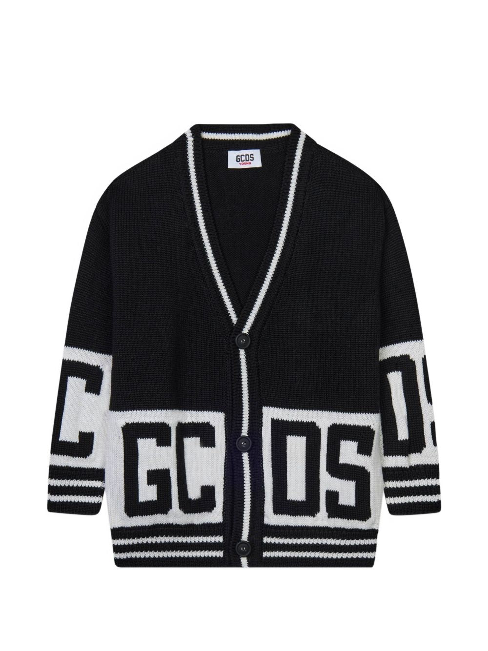 Cardigan nero/bianco per bambino C2BJQF590K347 999A Gcds Kids 