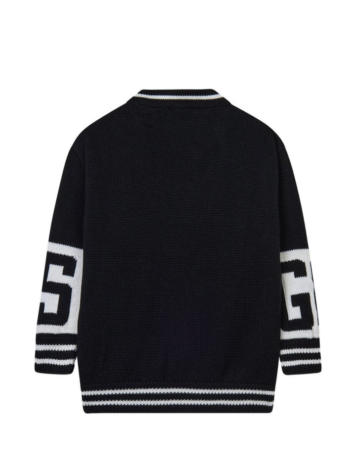 Cardigan nero/bianco per bambino C2BJQF590K347 999A Gcds Kids 