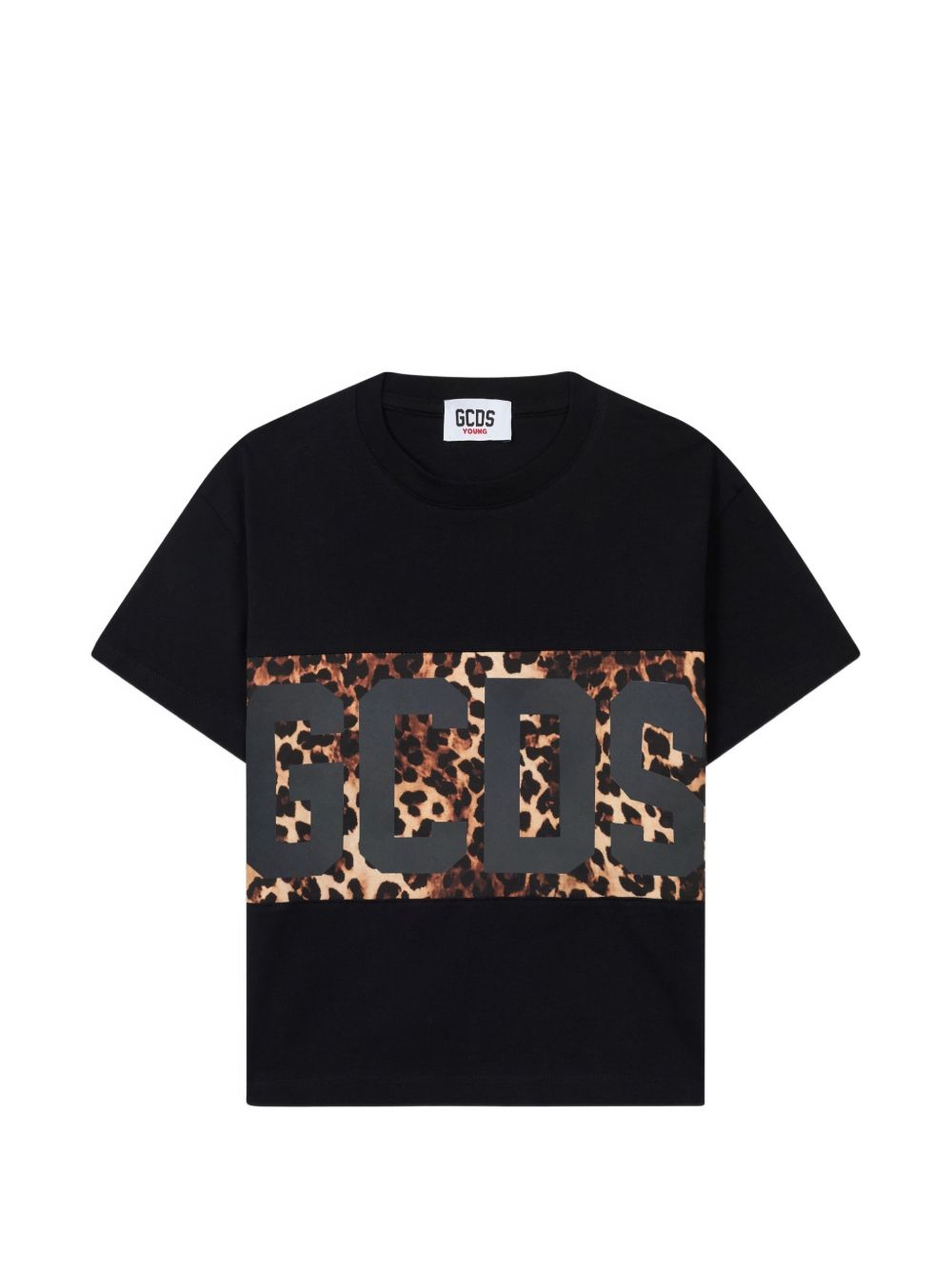 T-shirt nera/animal print per bambina Z0GJQC585J106 999M Gcds Kids 