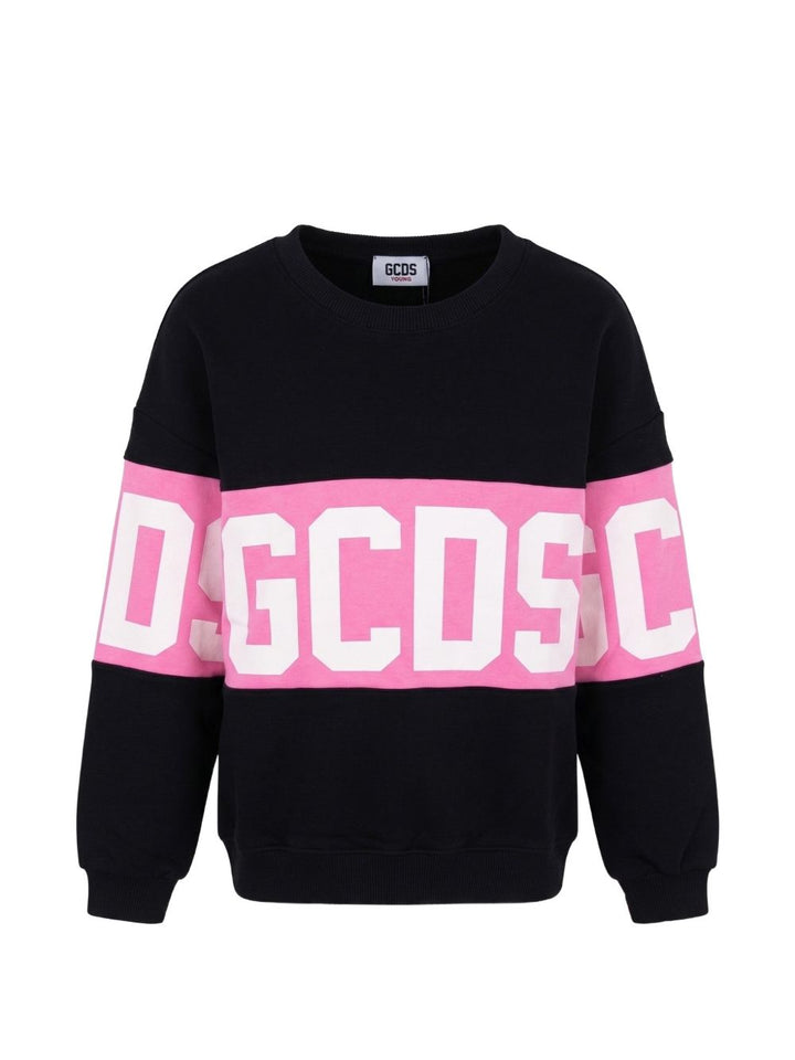 Felpa nera/rosa per bambina Z0GJQE584F004 999P Gcds Kids 