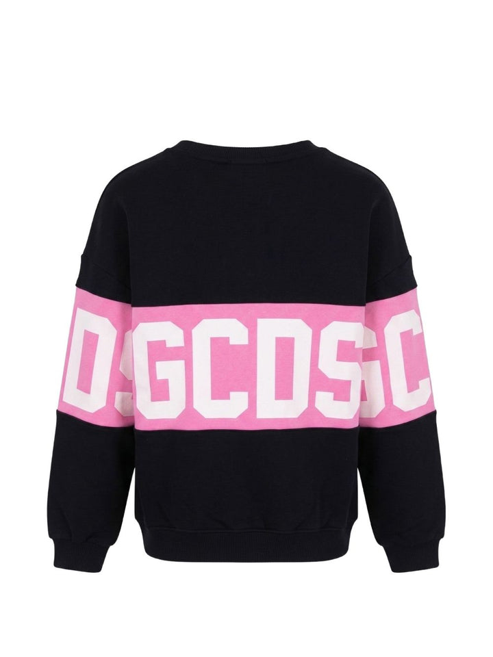 Felpa nera/rosa per bambina Z0GJQE584F004 999P Gcds Kids 
