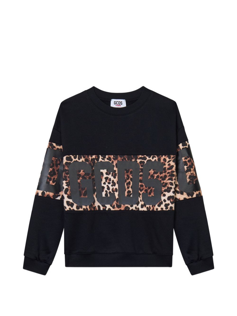 Maglione nero/animal print per bambina Z0GJQE584F005 999M Gcds Kids 