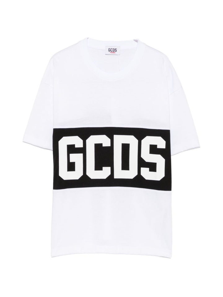 T-shirt bianca/nera per bambino Z0UJQC585J105 157B Gcds Kids 
