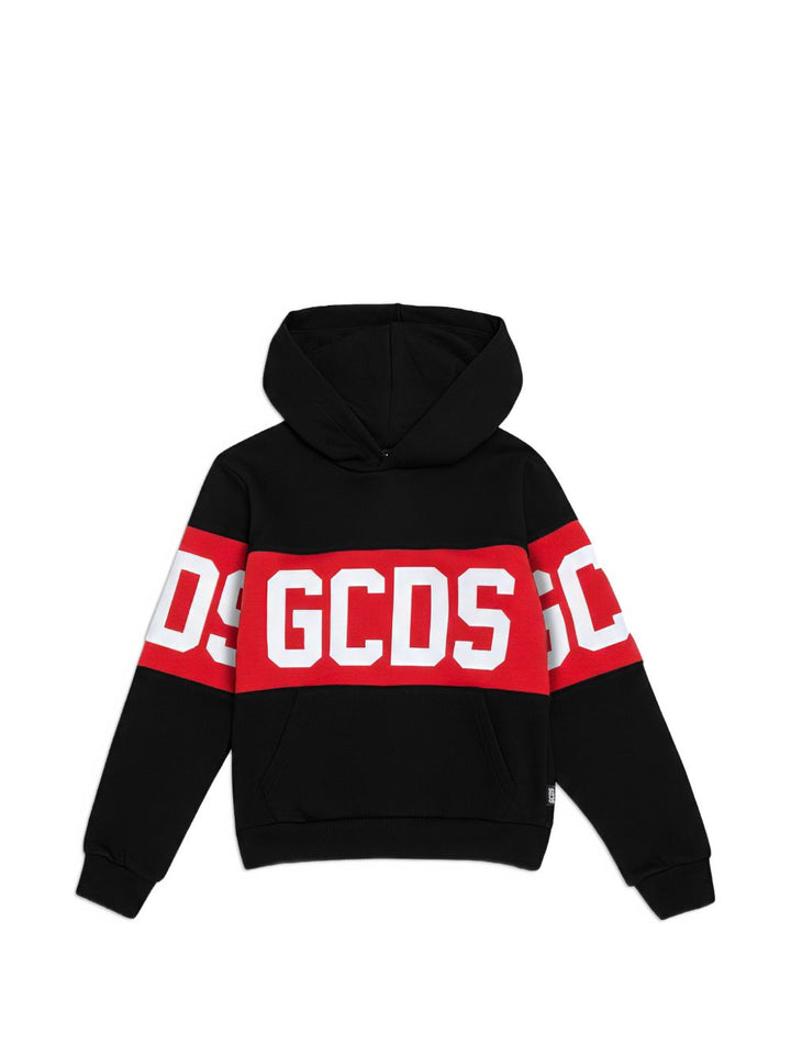 Felpa nera/rosso per bambino Z0UJQE583F004 999R Gcds Kids 