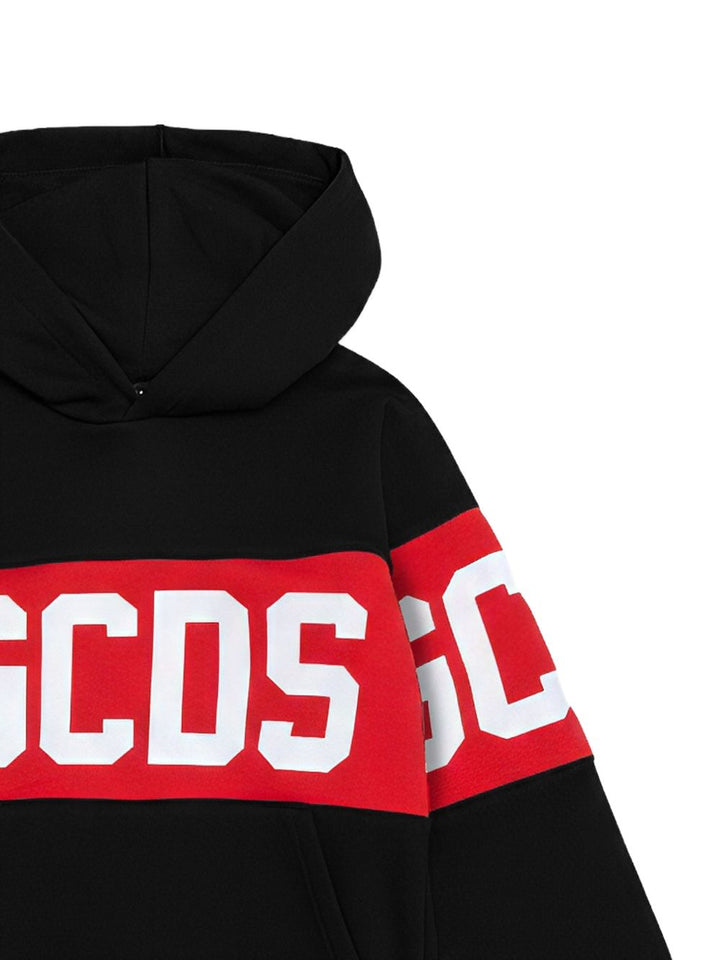 Felpa nera/rosso per bambino Z0UJQE583F004 999R Gcds Kids 
