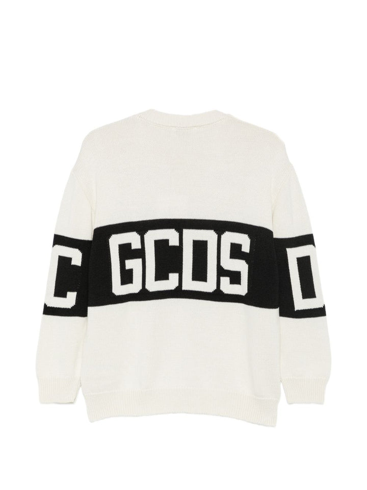 Maglione bianco/nero per bambino Z0UJQF621K347 157B Gcds Kids 
