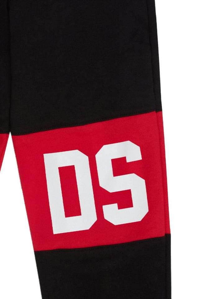 Pantalone nero/rosso per bambino Z0UJQI588F004 999R Gcds Kids 