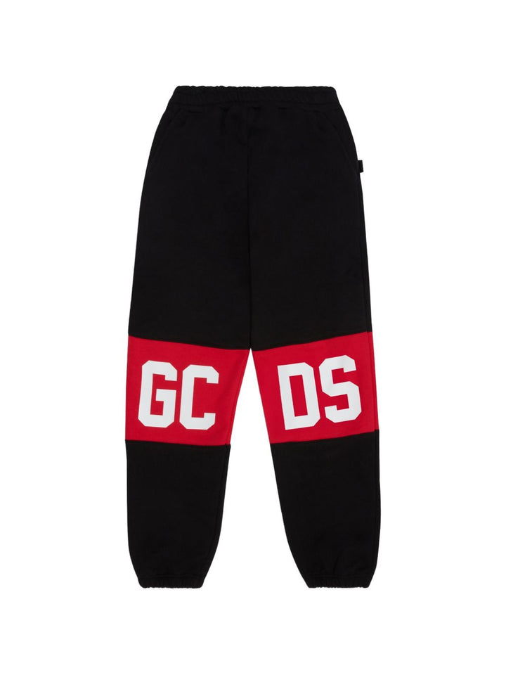 Pantalone nero/rosso per bambino Z0UJQI588F004 999R Gcds Kids 