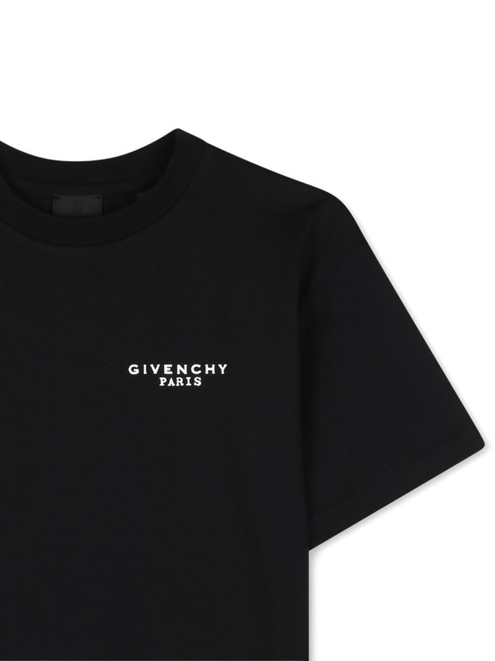 T-shirt nera per bambino H31280 09B Givenchy Kids 