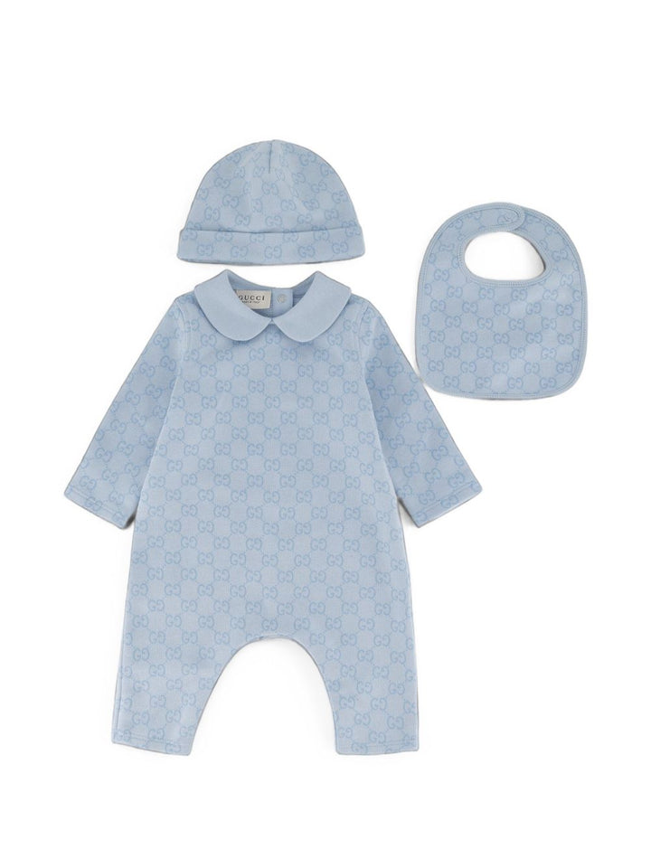 Tutina azzurra per neonato 864661XJHVT 4454 Gucci Kids 