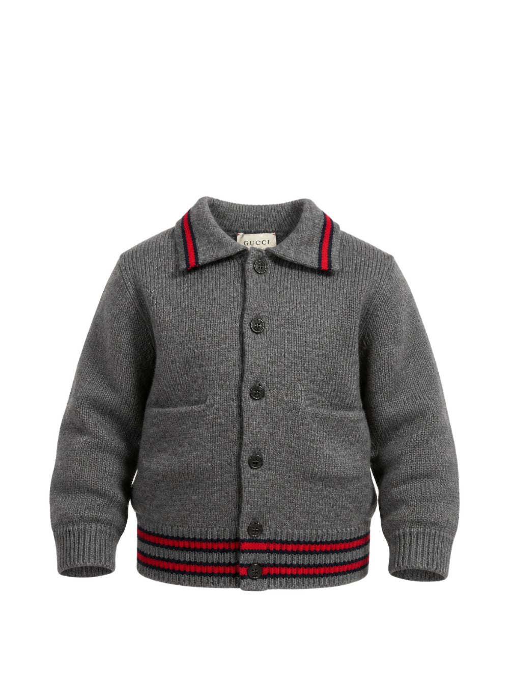 Cardigan grigio/rosso/verde per bambino 865583XKFJE 1155 Gucci Kids 