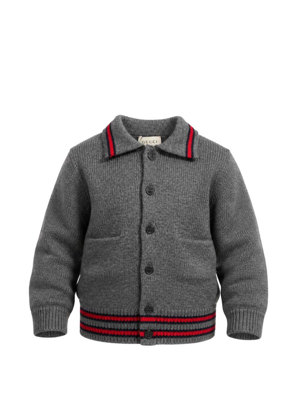 Cardigan grigio/rosso/verde per bambino 865583XKFJE 1155 Gucci Kids 