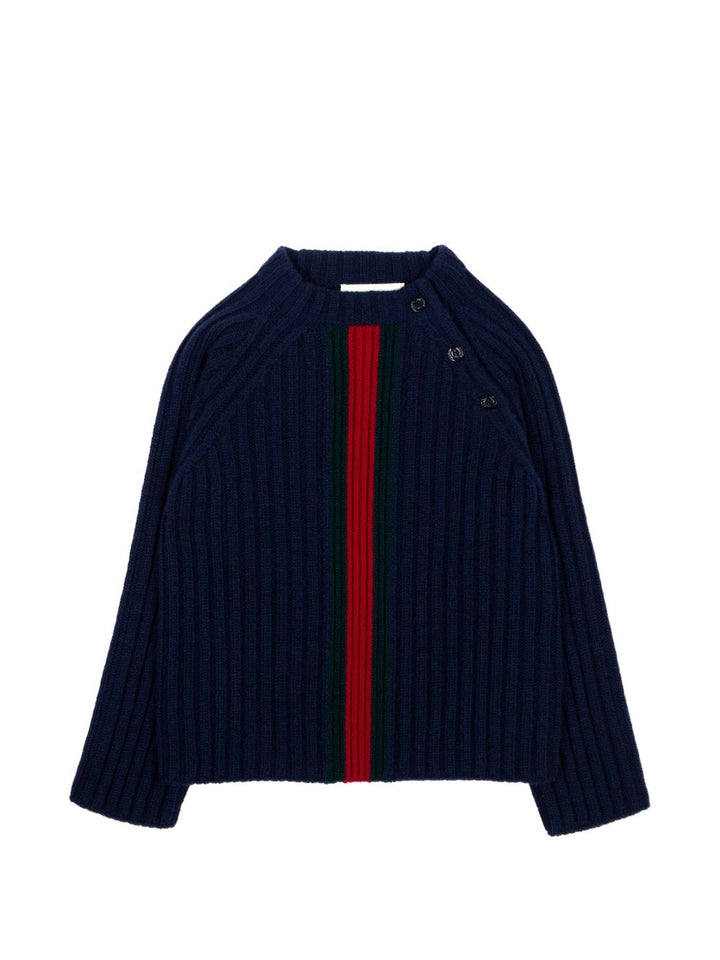 Maglione blu/verde/rosso per neonato 866182XKFIL 4154 Gucci Kids 