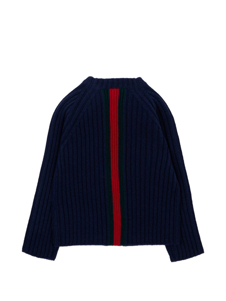 Maglione blu/verde/rosso per neonato 866182XKFIL 4154 Gucci Kids 
