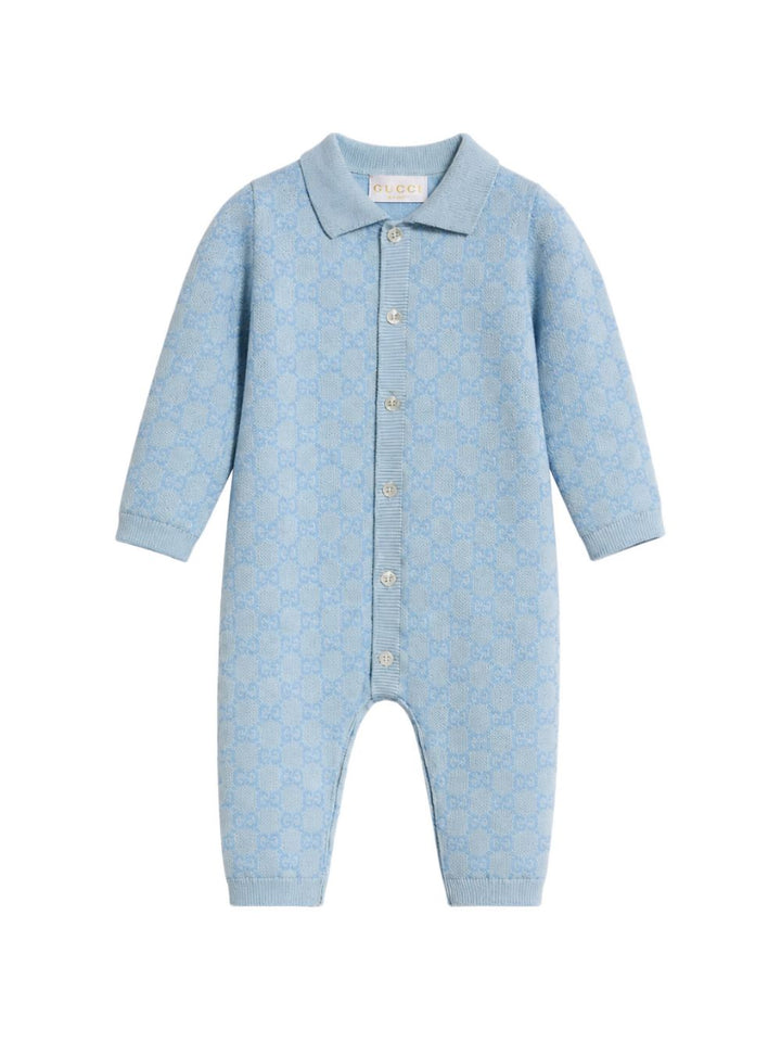 Tutina azzurra per neonato 866238XKFQX 4012 Gucci Kids 
