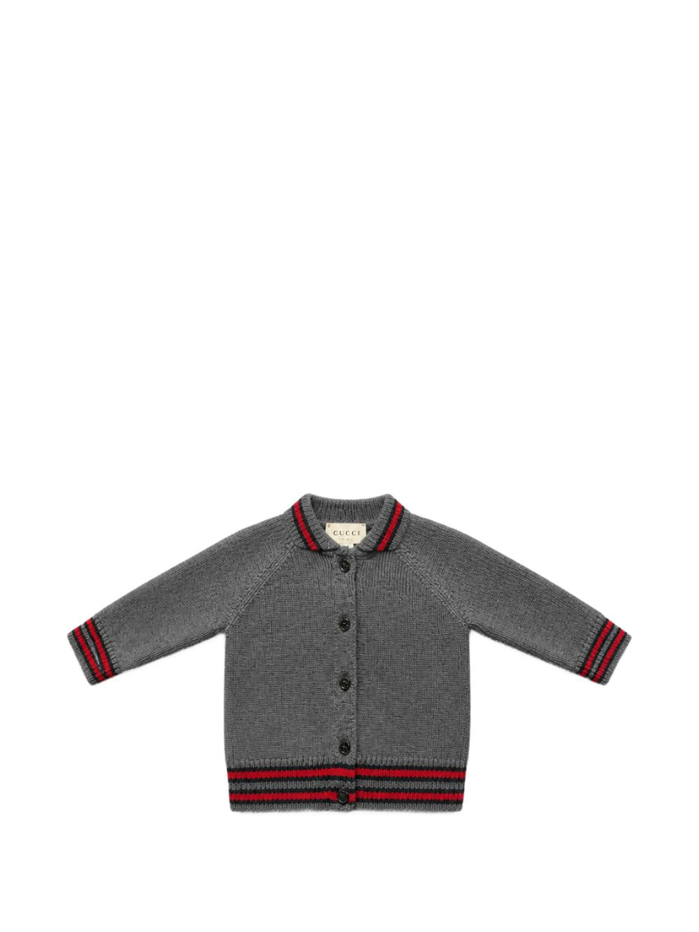 Cardigan grigio/rosso per neonato 866822XKFH1 1155 Gucci Kids 