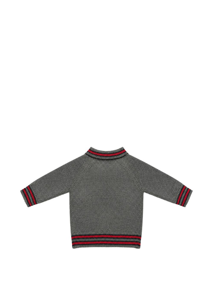 Cardigan grigio/rosso per neonato 866822XKFH1 1155 Gucci Kids 