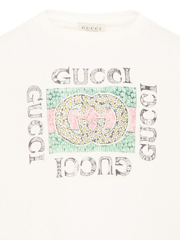 T-shirt crema per bambino 868058XJHYW 9214 Gucci Kids 