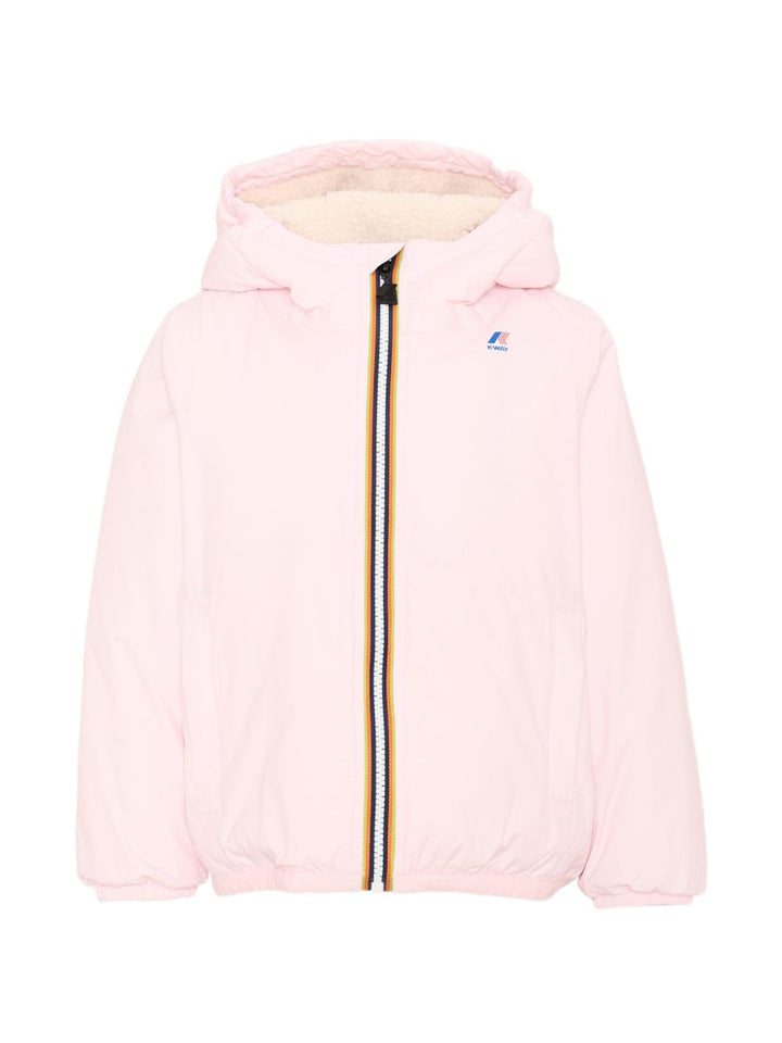 Giubbotto rosa chiaro/beige per bambina K7142TW W4U K-Way Kids 