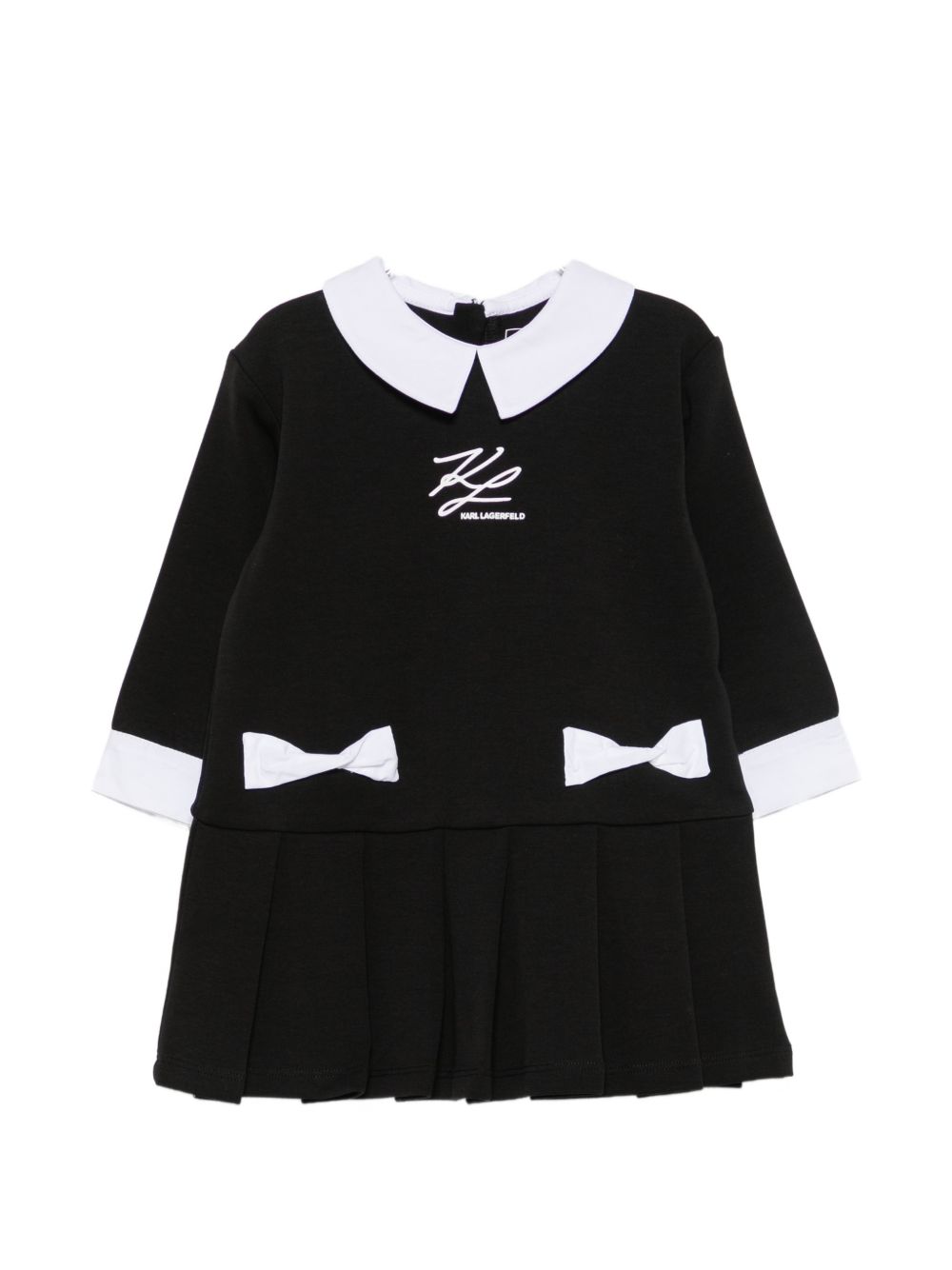 Abito nero/bianco per neonata Z31291 09B Karl Lagerfeld Kids 