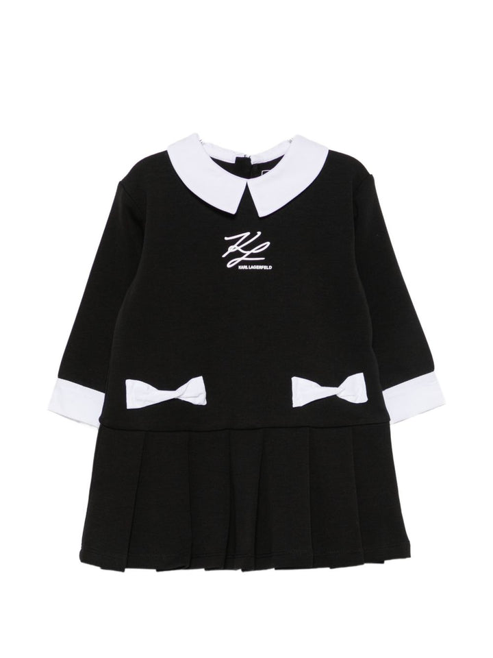 Abito nero/bianco per neonata Z31291 09B Karl Lagerfeld Kids 