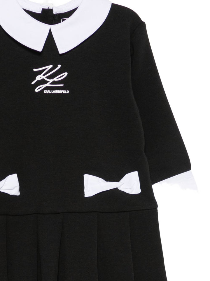 Abito nero/bianco per neonata Z31291 09B Karl Lagerfeld Kids 