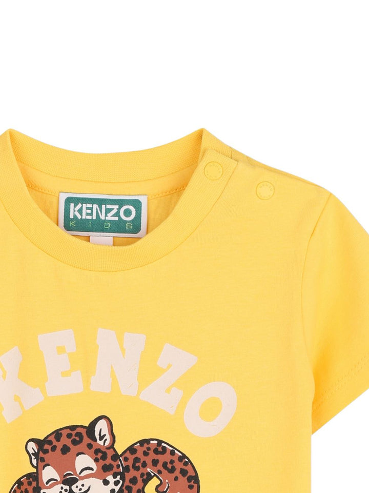 T-shirt gialla per neonato K62188 563 Kenzo Kids 