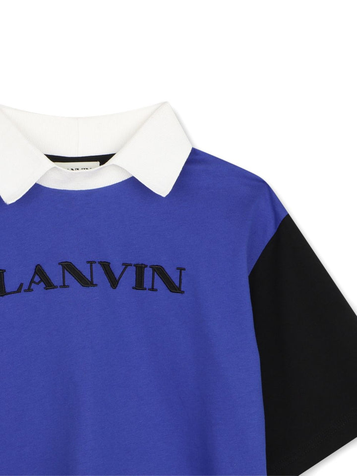 Polo blu/nero/bianco per bambino N30431 V70 Lanvin Enfant 