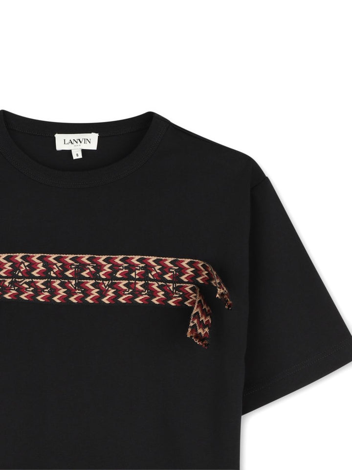 T-shirt nero per bambino N30480 09B Lanvin Enfant 