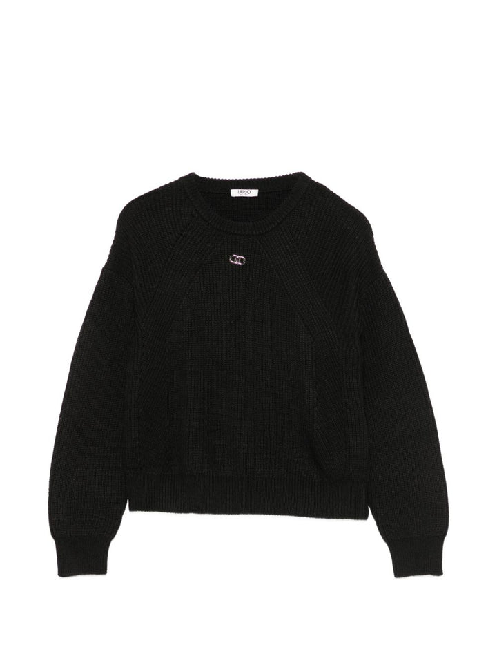 Maglione nero per bambina GF6086MA22S 22222 Liu Jo 
