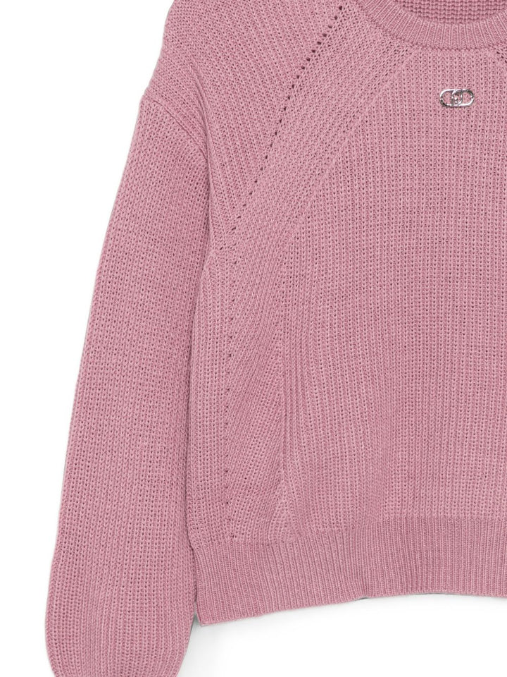 Maglione rosa per bambina GF6086MA22S X1055 Liu Jo 
