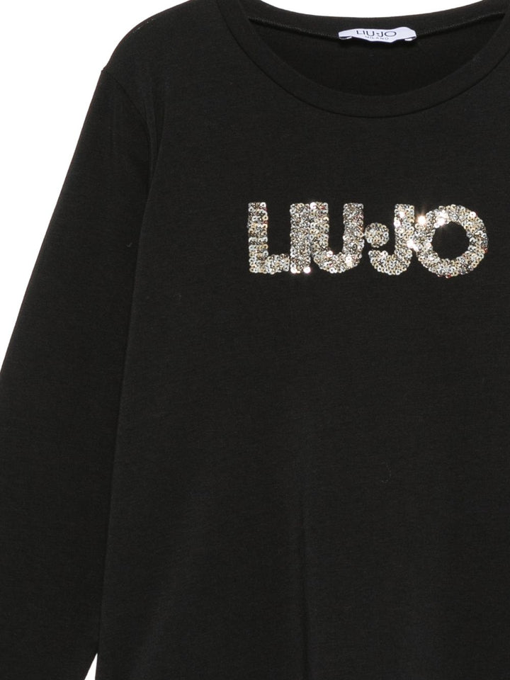 T-shirt nero per bambino GF6102JS003 W9415 Liu Jo 