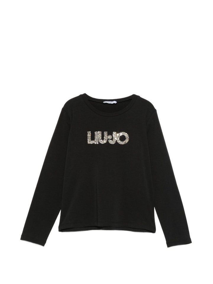T-shirt nero per bambino GF6102JS003 W9415 Liu Jo 