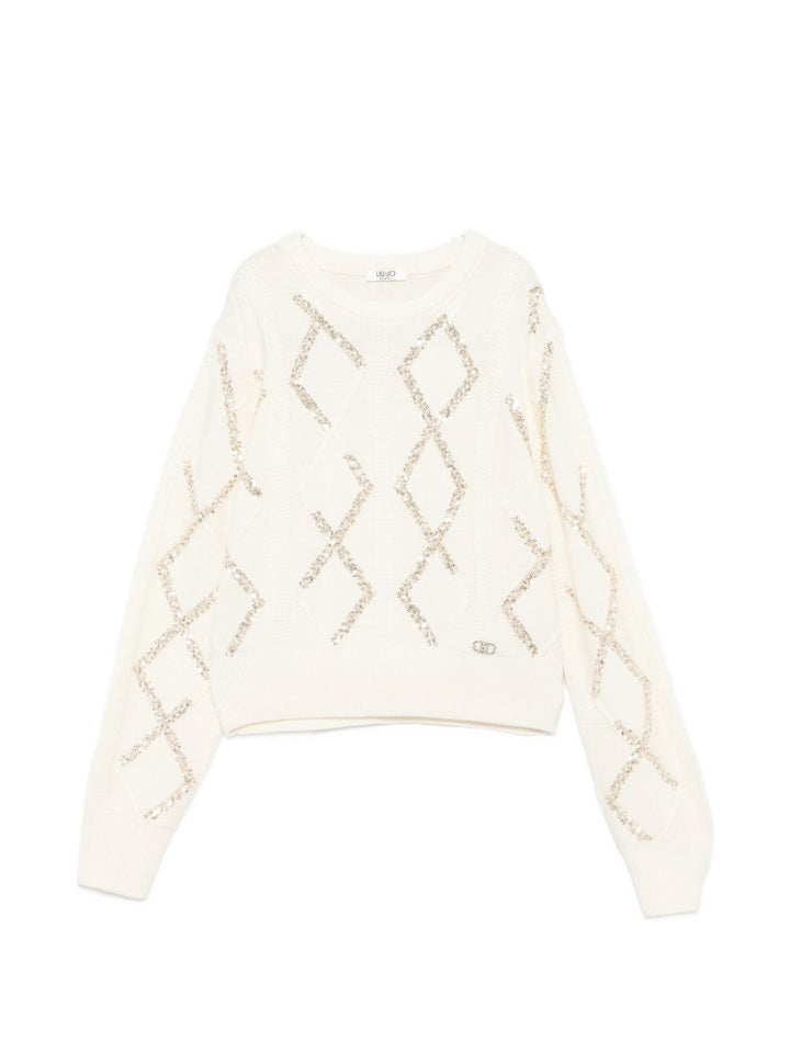 Maglione bianco per bambina GF6111MA22S 10602 Liu Jo 