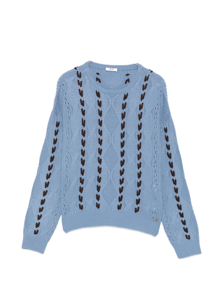 Maglione blu per bambina GF6132MA22S X0502 Liu Jo 