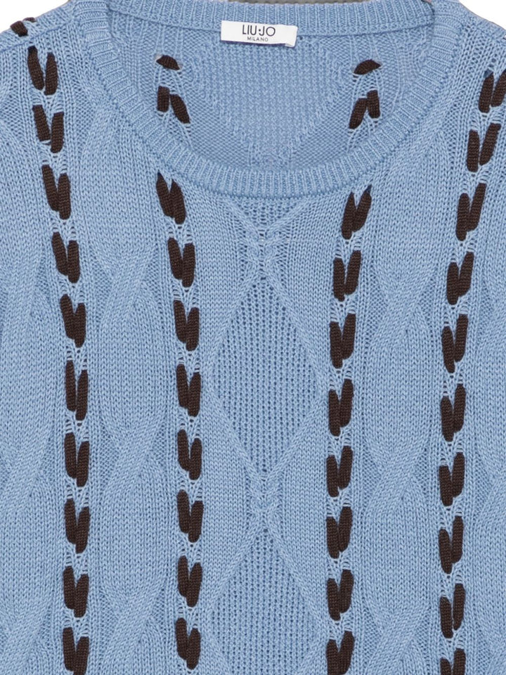 Maglione blu per bambina GF6132MA22S X0502 Liu Jo 