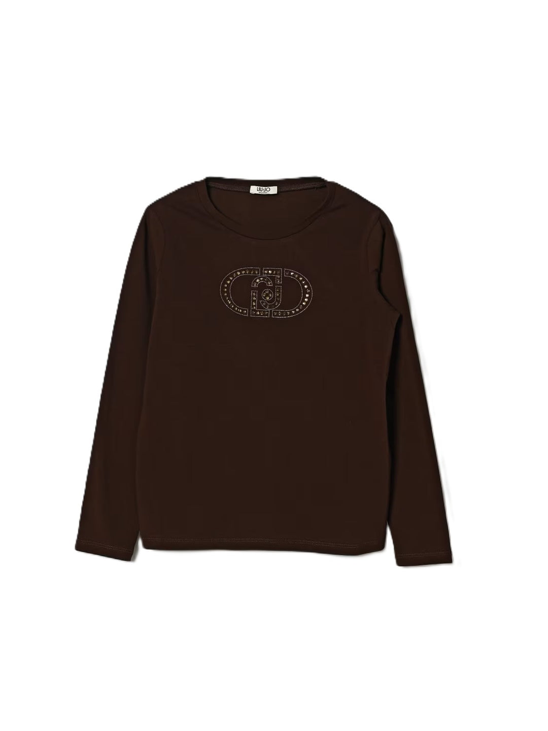 T-shirt marrone ciocolatto per bambina GF6157JS003 90915 Liu Jo 