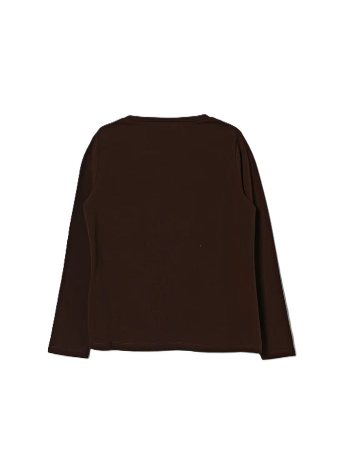 T-shirt marrone ciocolatto per bambina GF6157JS003 90915 Liu Jo 