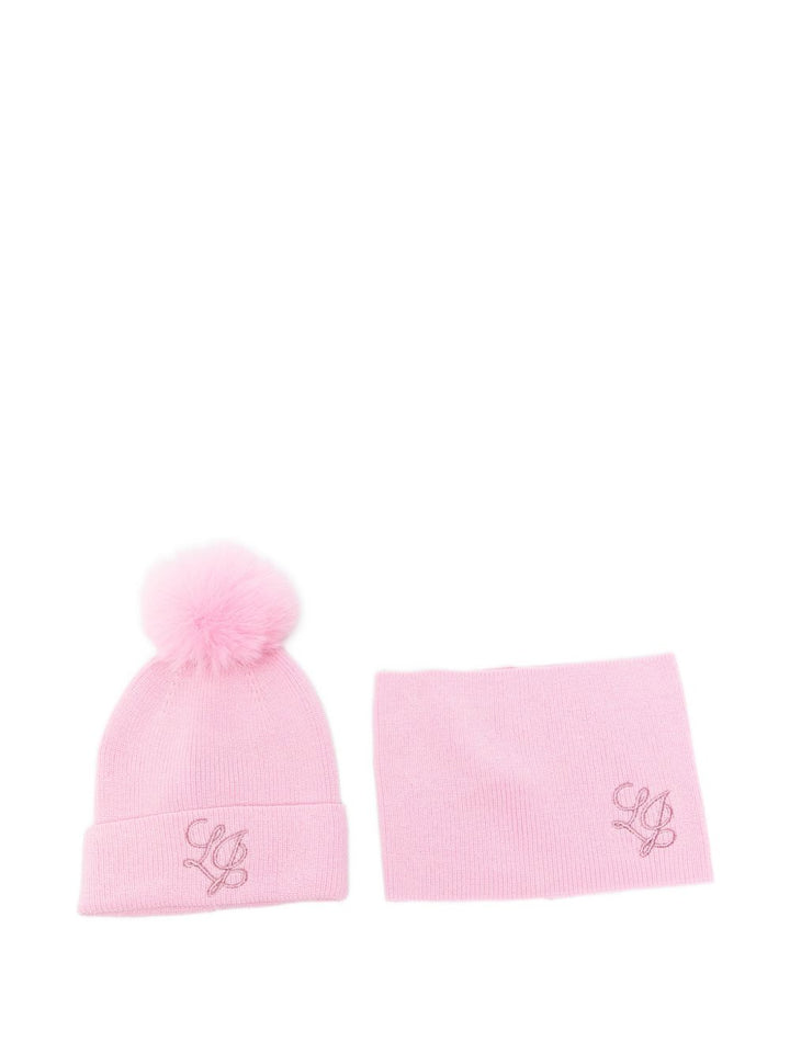 Kit cappello/collo rosa per bambina KF6091MA22S X0638 Liu Jo 