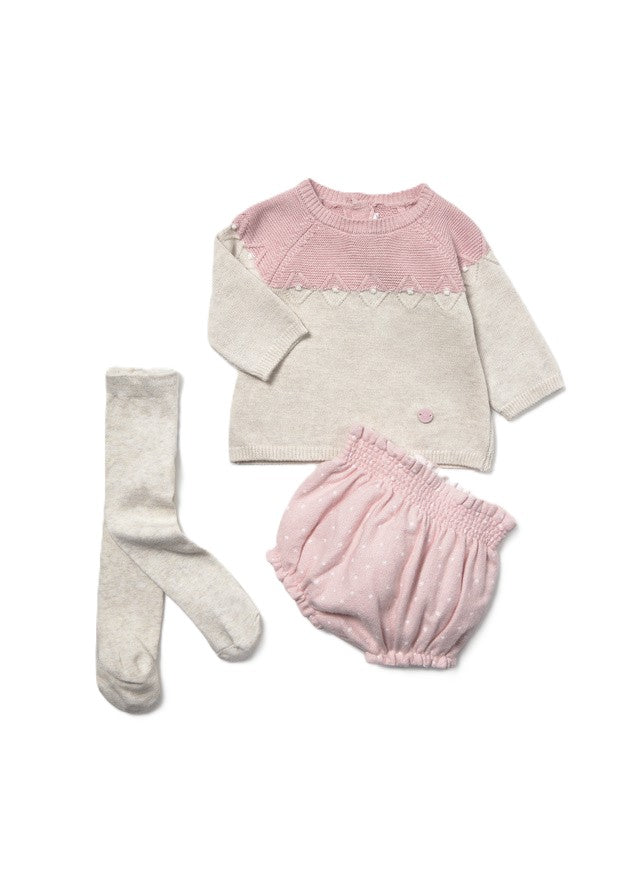 Completo sportivo bianco/rosa per neonata 2264 071 MAYORAL 